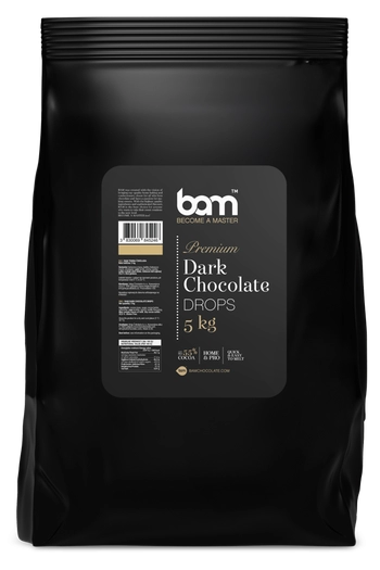 Dark chocolate drops, 5 kg