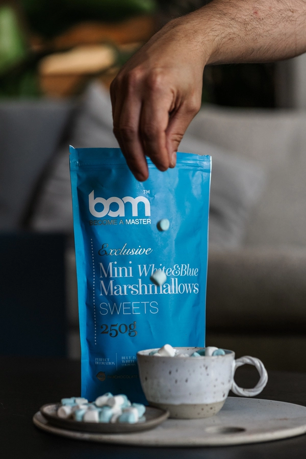 Mini White&Blue Marshmallows, 250 g