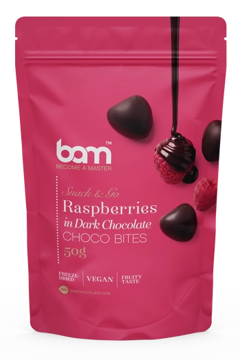 Raspberries in Dark Chocolate, 50g