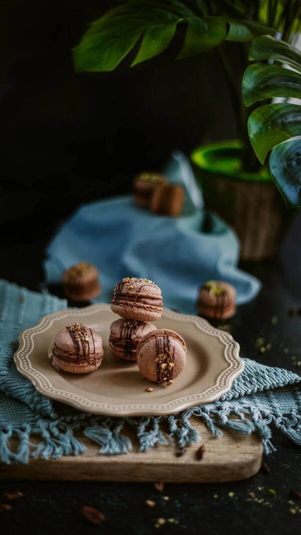 macaroons with hot chocolate flavour