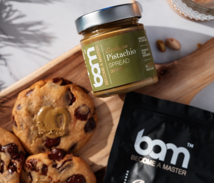 cookies with bam pistachio spread