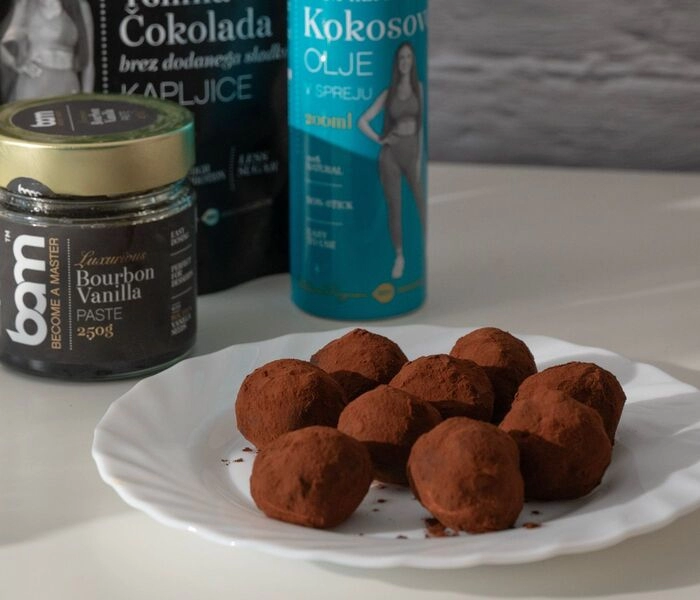 avocado truffles with dark chocolate