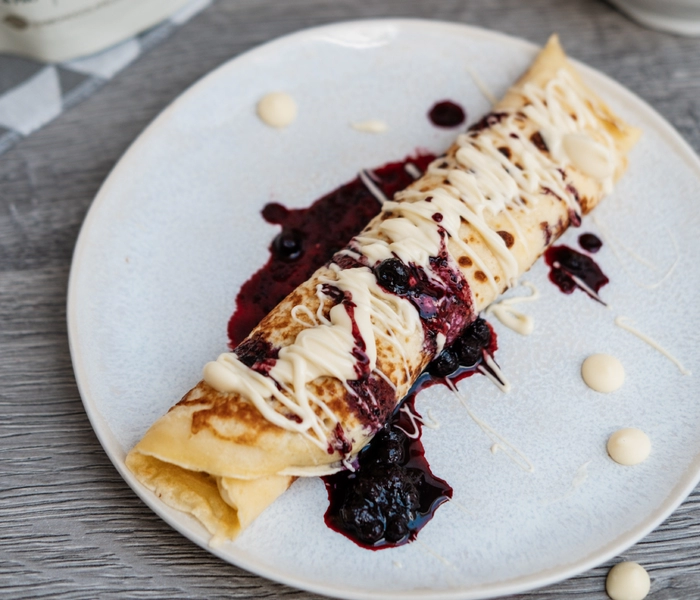 white chocolate pancakes
