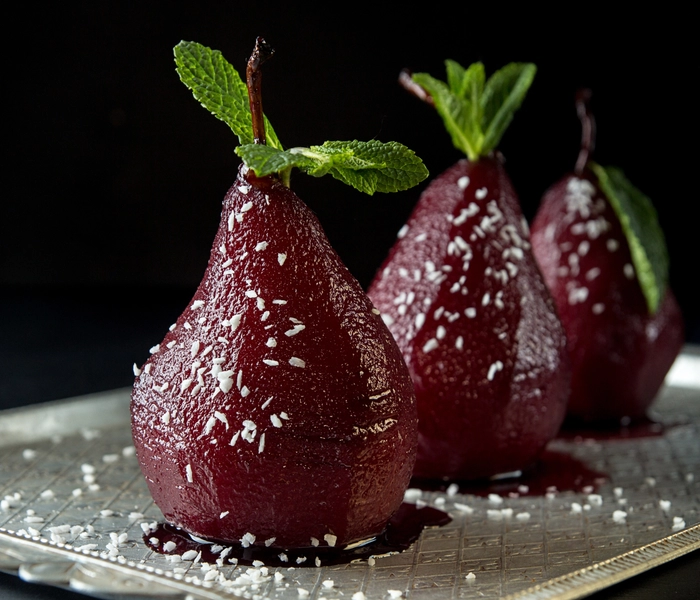 pears in red wine
