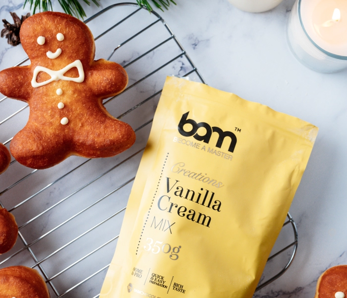 christmas doughnuts with vanilla cream