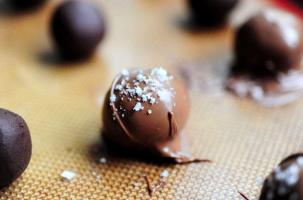 chocolate truffles with sea salt