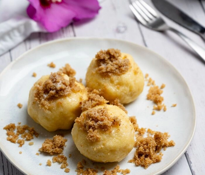homemade plum dumplings